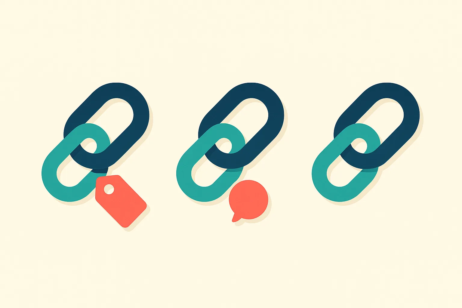 Three backlinks tagged as sponsored, user-generated, and standard link attributes